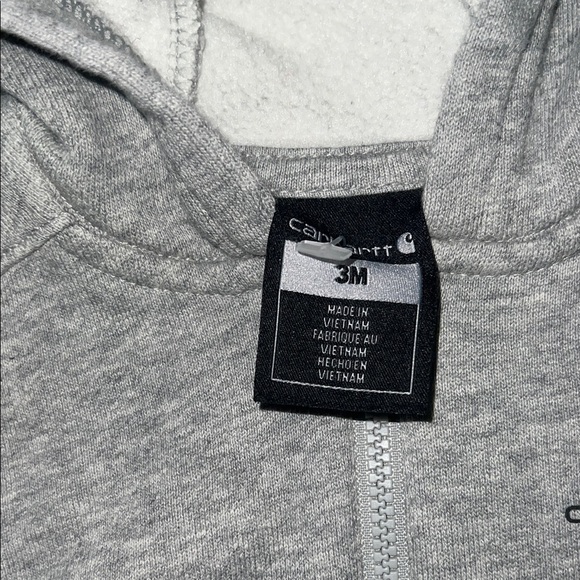 Carhartt Kids Charcoal Gray Hoodie size 3 months and onesie bodysuit 6 months - Picture 2 of 9